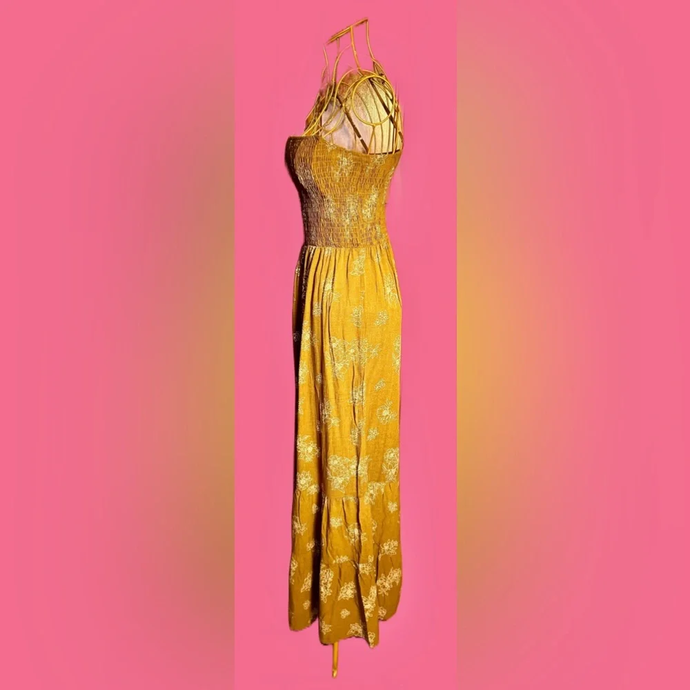 Only 1 Left: NWT Ces Femme Trendy Wide Leg Camel Boho Jumpsuit, 100% Rayon, Med - Picture 11 of 16